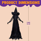 JOYIN Halloween Witch Decorations Outdoor Yard Stakes 3 Pack, 4.2 FT Multicolored Light Up Scary Flying Witch with Sound Activation, for Halloween