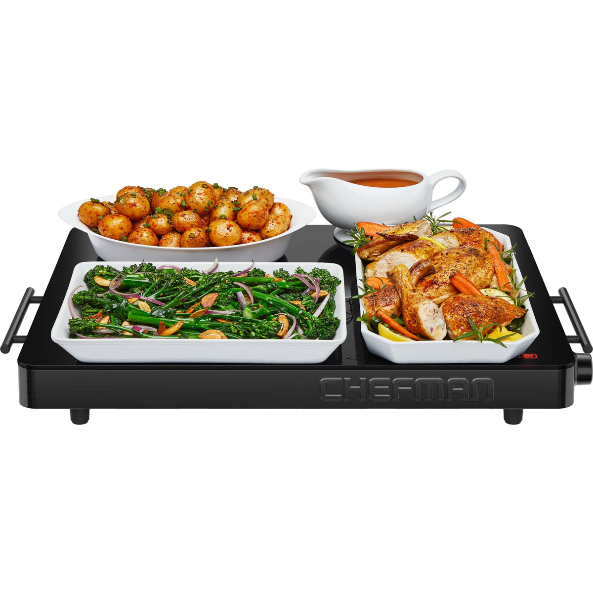 Chefman Electric Warming Tray with Adjustable Temperature Control, Perfect For Buffets, Restaurants, Parties, Events, and Home Dinners, Large 21” x