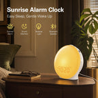JALL Sunrise Alarm Clock for Bedrooms, Full-Screen Wake Up Light for Heavy Sleepers, White Noise Sound Machine, 25 Nature Sounds, 17 Light Modes, FM