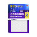 Filtrete 16x25x1 Air Filter, MERV 12, MPR 1500, 2 HVAC Filters