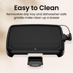 Chefman XL Electric Griddle with Removable Temperature Control, Immersible Flat Top Grill, Burger, Eggs, Pancake Griddle, Nonstick Extra Large