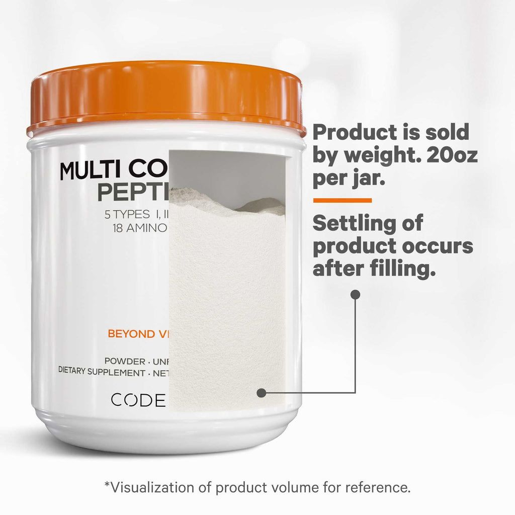 Codeage Multi Collagen Protein Powder Peptides, 5 Types, Unflavored, 20 Oz
