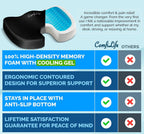 ComfiLife Doctor Recommended Seat Cushion - Premium Gel & Memory Foam Office Chair, Car Seat, Lifting Cushion - Chair Cushions for Back & Sciatica