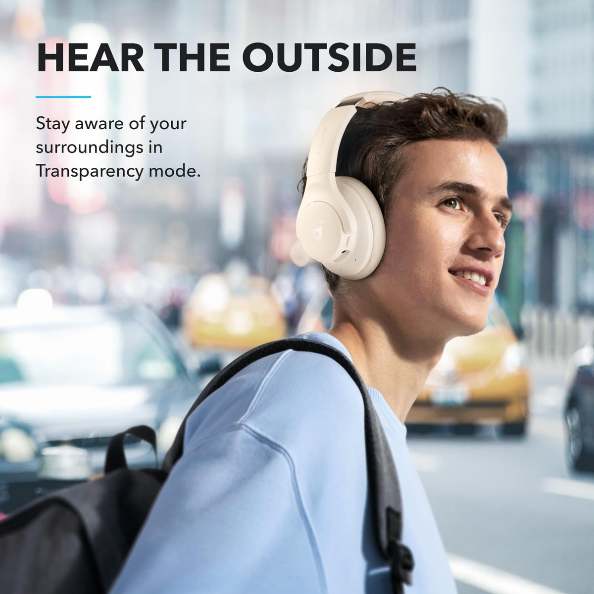 Soundcore by Anker Q20i Hybrid Active Noise Cancelling Headphones, White