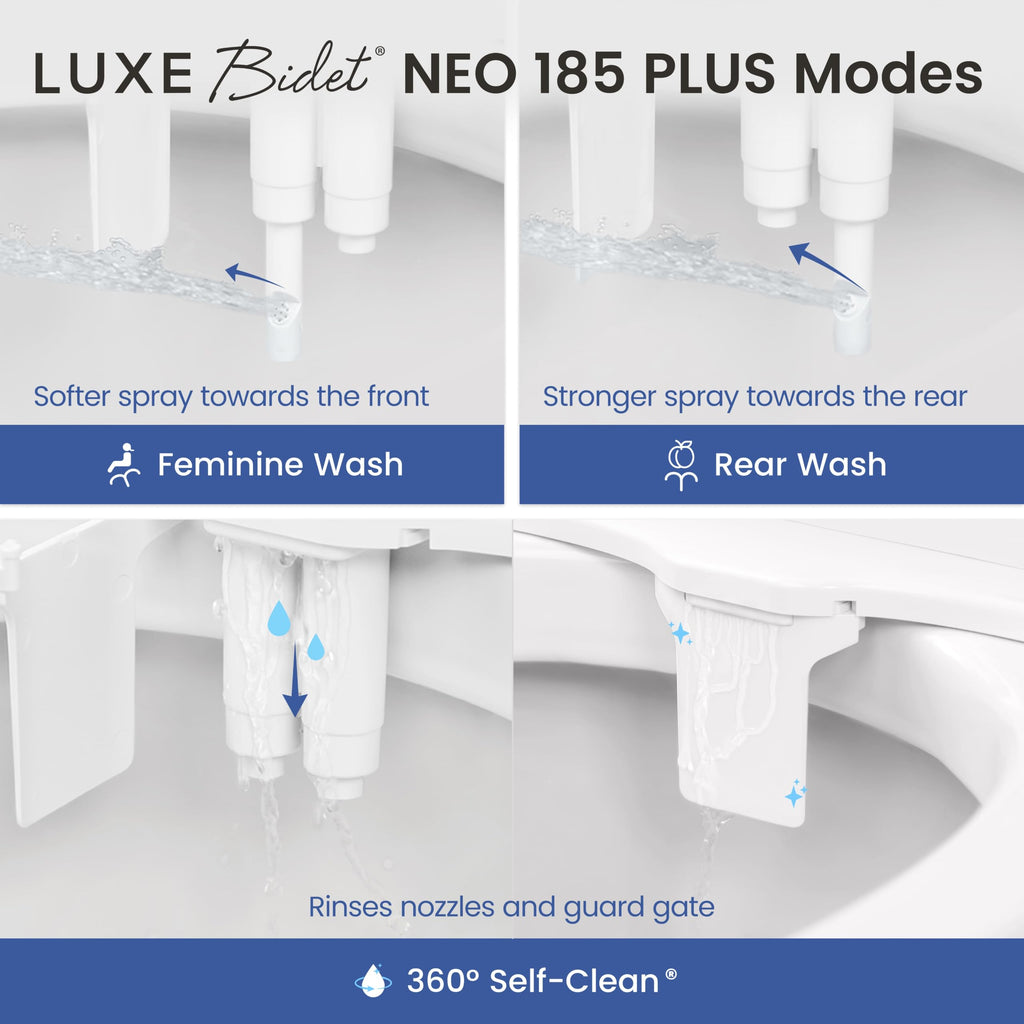 LUXE Bidet NEO 185 PLUS - Patented Bidet Attachment for Toilet, Rose Gold