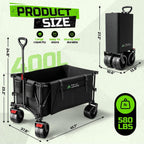 Collapsible Heavy Duty Beach Wagons carts Foldable with Big Wheels, 400L