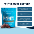 Paleovalley 100% Grass Fed Bone Broth Protein Powder, Chocolate