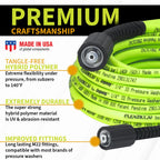 Flexzilla Pressure Washer Replacement Hose, 1/4 in. x 50 ft., 3100 PSI, M22 Fittings, No-Kink, Lightweight, ZillaGreen