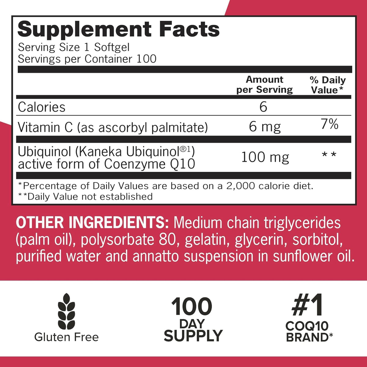 Qunol Mega Ubiquinol CoQ10 100mg, Superior Absorption, 100 Softgels