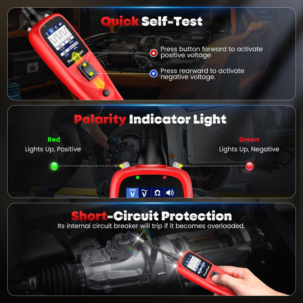 Autel PowerScan Automotive Circuit Tester, 12-24V Power Circuit Probe Tool