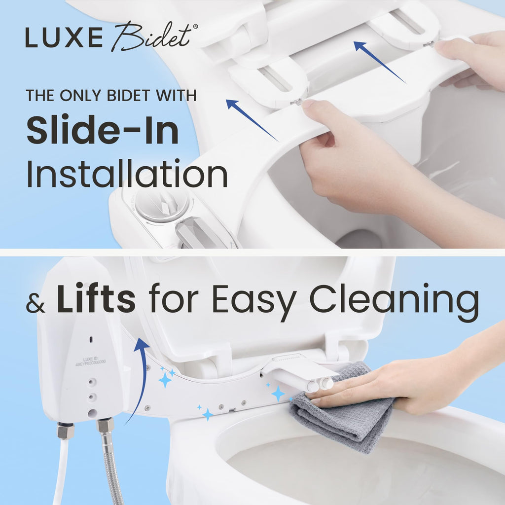 LUXE Bidet NEO 320 PLUS - Warm Water Bidet Attachment for Toilet, Chrome