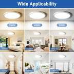 6 Pack 12 Inch Hardwired Dimmable LED Flush Mount Ceiling Light Fixtures, 24W 2640LM 3000K/4000K/5000K, House Upgrade Led Lights for Bedroom Hallway