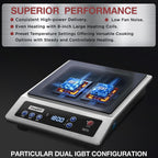 ChangBERT Induction Cooktop, Commercial Grade Portable Cooker, Large 8” Heating Coil, Premium Stainless Steel Countertop Burner with NSF Certified