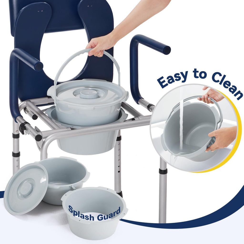 M73 Drop Arm Bedside Commodes for Seniors, Potty Chair for Adults