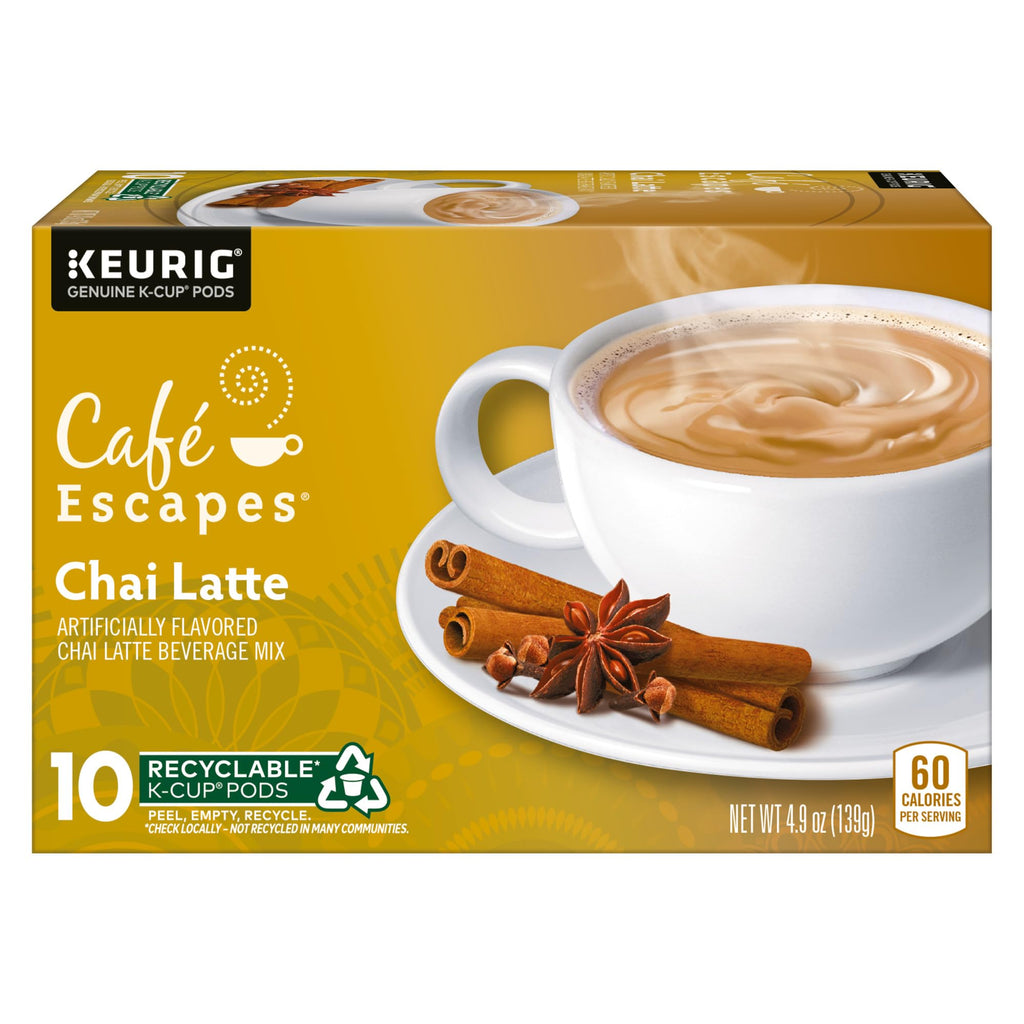 Café Escapes Chai Latte, Single-Serve K-Cup Pods, 60 Count