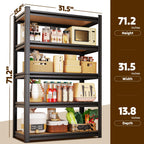 Garage Shelving 5 Tier Storage Shelves Adjustable Shelf 71"Hx31.5"Wx13.8"D
