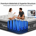 Ophanie Queen Air Mattress, 18-Inch Elevated Inflatable Bed with Built-in Pump, Puncture-Resistant, Quick Inflation/Deflation, Portable for camping &