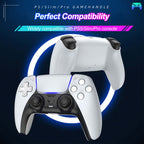 Gaming Controller Compatible with PS5/Slim/Pro/PC, Wireless Gamepad with 6-Axis Gyro/Dual Vibration/1500mAh Battery