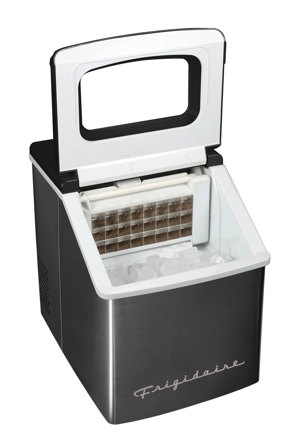 Frigidaire Countertop Clear Square Ice Maker, 40 lbs. Per Day - Stainless Steel