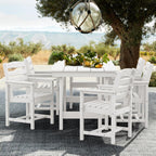 SERWALL 7-Piece HDPE Patio Dining Set, Aruba, 66.9in D x 32.2in W x 29.1in H