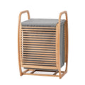 Proman Products Cambridge Bamboo Laundry Hamper With Lid And Handles, Natural, 16 W x 14 D x 24 H