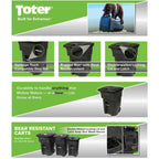 Toter Wheeled Trash Can, 96 Gallon, Black