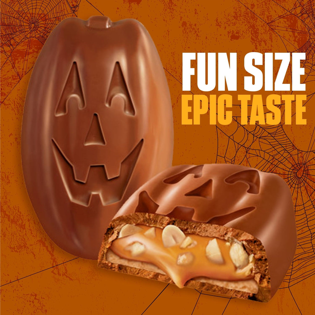 Snickers Pumpkins Fun Size Chocolate Halloween Candy Bars, - 5.5 Oz Pack