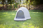 Petmate Indigo All-Weather Portable Medium Plastic Outdoor Igloo Dog House, 37.5"L For Dogs 20 to 50 lb, Taupe & Black