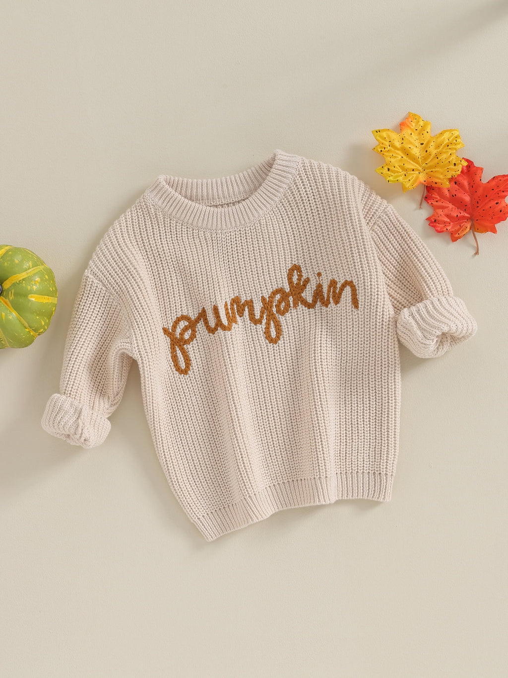 Loicainy Toddler Baby Boy Girl Halloween Knit Sweater 3 6 9 12 18 24 Months 2T 3T Long Sleeve Crewneck Letter Embroidery Pullover Autumn Winter Knitwear