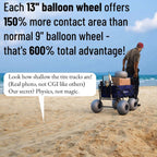 CRESTWALKER Beach Cart With 13in Balloon Wheels, Chair Racks And Pump - Beach Wagon