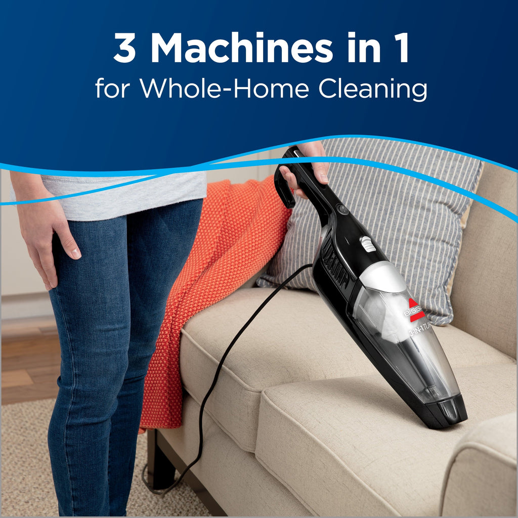 BISSELL 3-in-1 Turbo, Corded, Stick Vacuum, Carpet, Area Rugs, Hardfloor, Upholstery, Removable Hand Vac, Lightweight, Motorized Bursh Roll, 2610