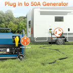 25FT 50 Amp Generator Cord NEMA14-50P/SS2-50R with Twist Lock