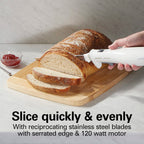 Hamilton Beach Electric Knife Set for Carving Meats, Poultry, Bread, Crafting Foam & More, Reciprocating Serrated Stainless Steel Blades, Ergonomic