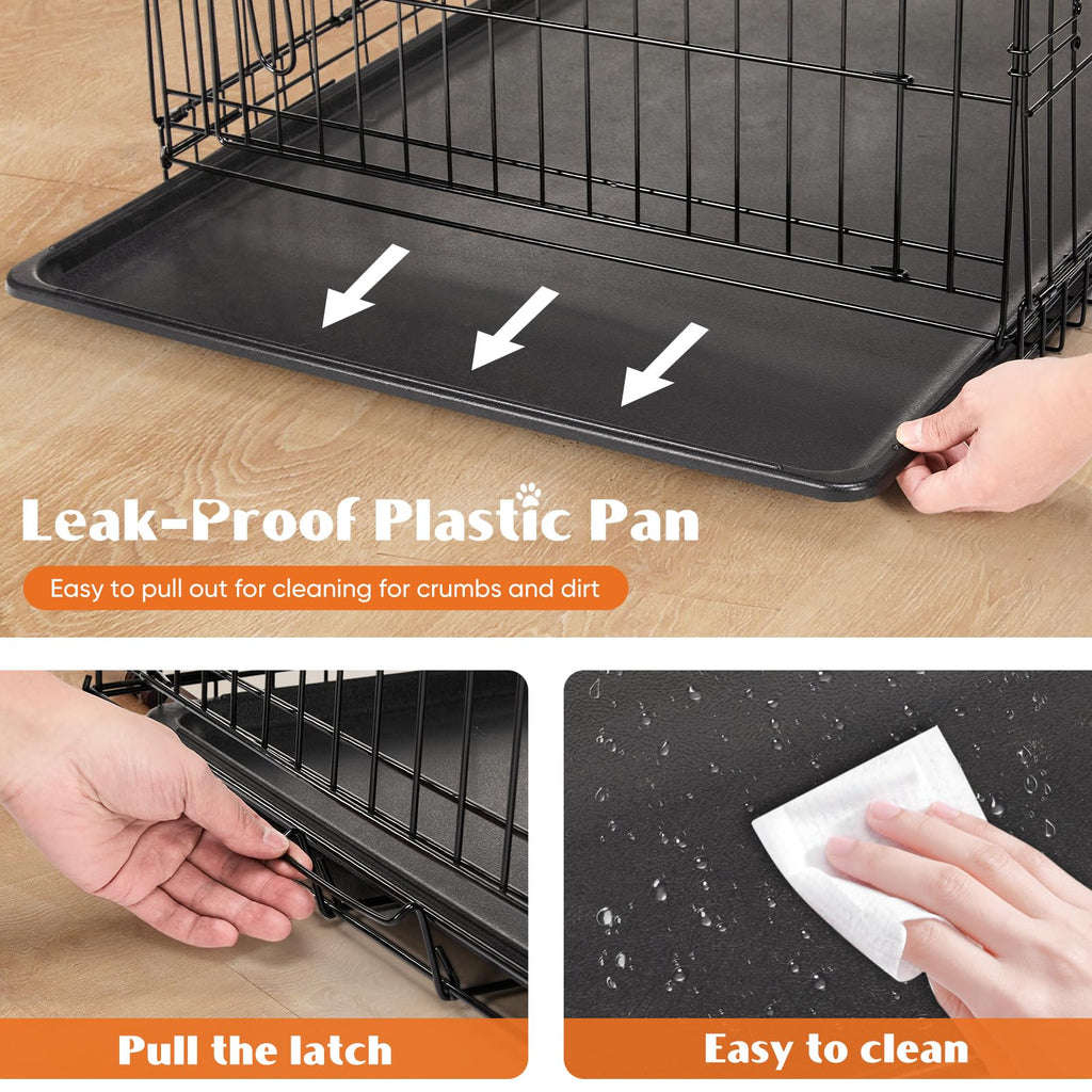 Sweetcrispy 36 Inch Dog Crate, Medium Dog Cage, Foldable Puppy Pet Kennel