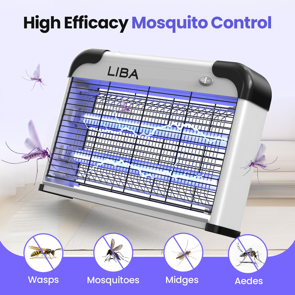 LiBa Bug Zapper 2800V Indoor, with 2 Extra Replacement Bulbs
