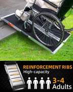 Portable Wheelchair Ramp 4FT, Non-Slip Ramps for Wheelchairs for Home