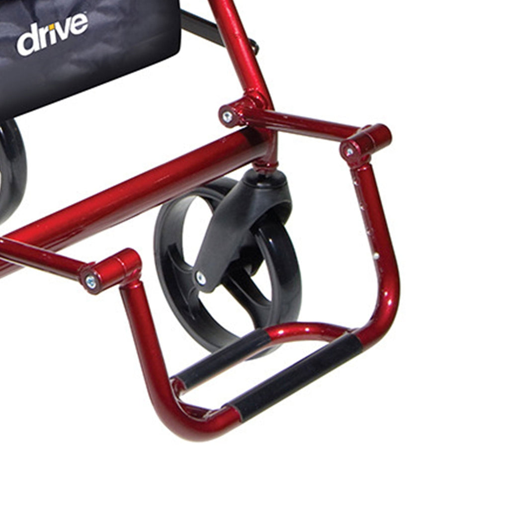Duet Rollator/Transport Chair Burgundy, 26 L x 25-1/2 W x 37 H, 8 (Wheel), 300 lb
