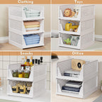 5 Pack Stackable Closet Storage Basket - Stackable Storage Bins