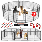 Dog Playpen Outdoor, 16 Panels 40" High Metal Dog Fence with Gate