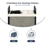 Laundry Hamper 2 Section, 100L Rolling Laundry Sorter Cart with Removable and Washable Liner Bag, Clothes Hamper with Wheels and Metal Handle for