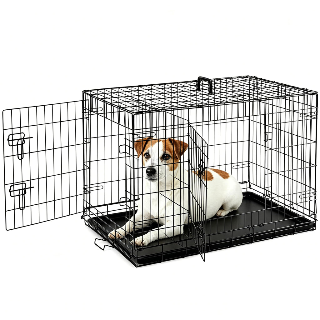 Sweetcrispy 36 Inch Dog Crate, Medium Dog Cage, Foldable Puppy Pet Kennel