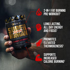 ALPHA LION Superhuman Burn – 2 in 1 Metabolism Booster Pre Workout and Thermogenic Fat Burner for Men – Appetite Suppressant and Weight Loss