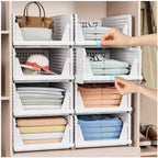 5 Pack Stackable Closet Storage Basket - Stackable Storage Bins