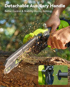Mini Chainsaw Cordless, 8 Inch & 6 Inch Electric Chainsaw Battery Powered, 1000W Brushless Handheld Power Chain Saw with 2 Batteries, Small Tree Saw