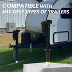 12V Electric Tongue Jack 3500lb A-Frame Heavy Duty Trailer Jack 18” Travel Add 4.5” with The Drop Foot & LED Light for Travel Trailer Camper