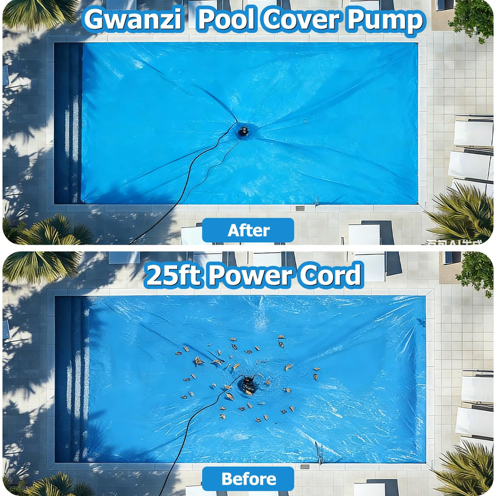 1/2HP Swimming Pool Cover Pump Automatic On/Off 3500GPH Submersible Water Pump with Filter Net 3/4” Check Valve Adapter & 25ft Power Cord 110V Sump