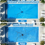 1/2HP Swimming Pool Cover Pump Automatic On/Off 3500GPH Submersible Water Pump with Filter Net 3/4” Check Valve Adapter & 25ft Power Cord 110V Sump