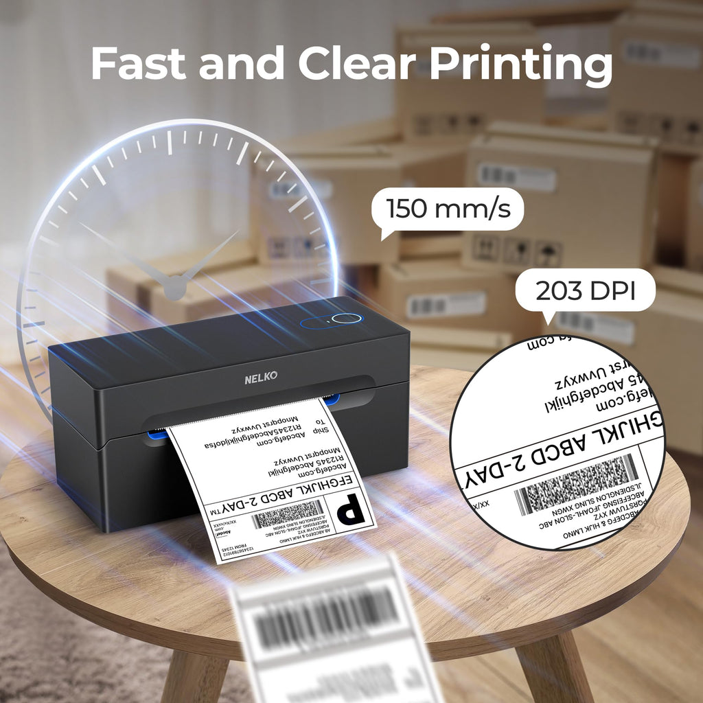 Nelko Bluetooth Thermal Shipping Label Printer, 4x6 Thermal Label Printer
