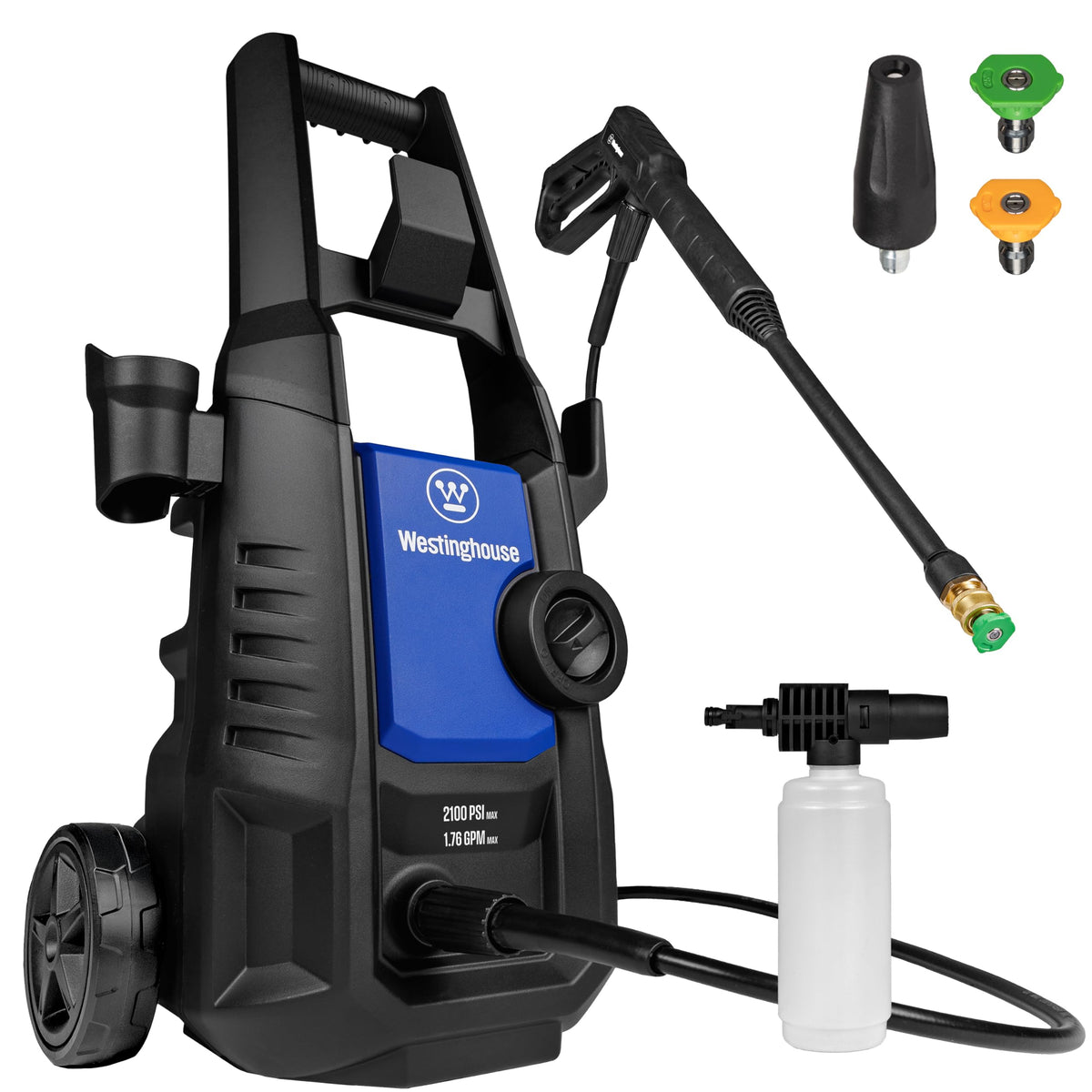 Westinghouse ePX3050 Electric Pressure Washer, 2100 Max PSI 1.76 Max GPM with Foam Cannon and Turbo Nozzle, for Cars/Fences/Driveways/Home/Patios