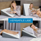 Kolbs Bed Wedge Pillow for Sleep Apnea, FSA Eligible Acid Reflux, and Back Pain Relief, with Chic Jacquard Cover - Headboard Wedges for Sleeping